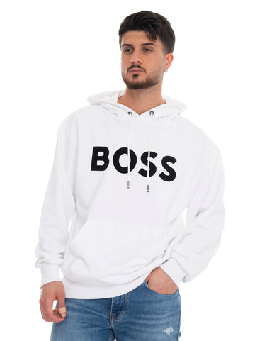 Hooded sweatshirt SULLIVAN08 White by BOSS Man