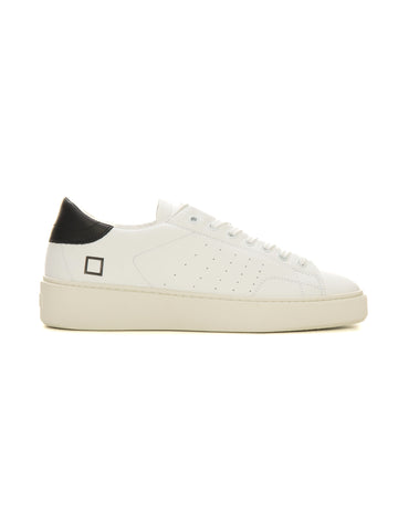 Leather sneakers with laces LEVANTE White-black DATE Man
