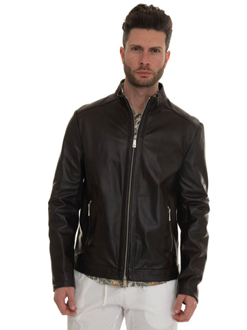 Brown leather jacket Detwelve Man