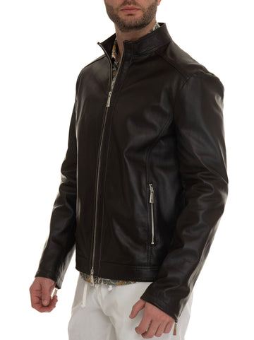 Brown leather jacket Detwelve Man