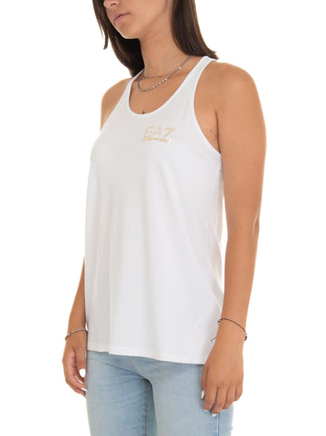 Solid color tank top White EA7 Woman