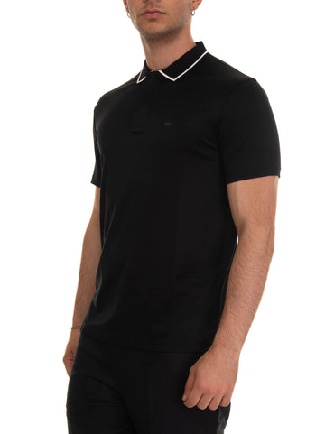 Short sleeve polo shirt Black Emporio Armani Man
