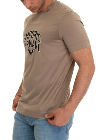 Beige crew-neck T-shirt Emporio Armani Man