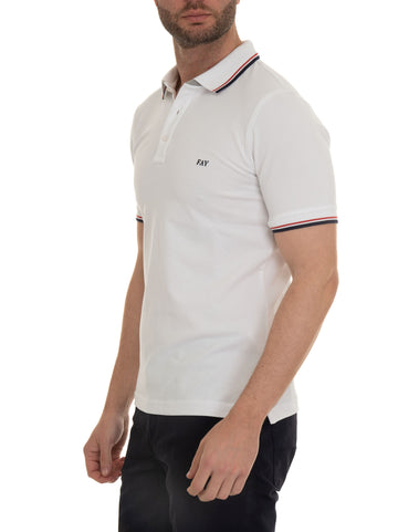 Short sleeve polo shirt White Fay Man