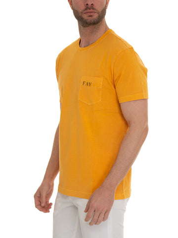 Short-sleeved crew-neck T-shirt Orange Fay Man