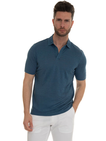 Denim Gran Sasso Man short sleeve polo shirt