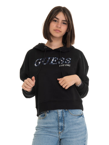 Sweatshirt with hood Black Guess Woman