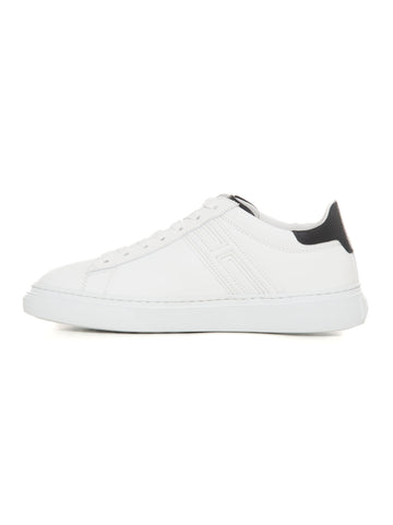 Leather sneakers with laces H365 White-black Hogan Man