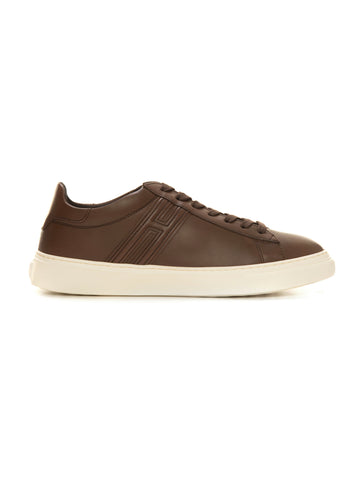 Leather sneakers with laces H365 Brown Hogan Man