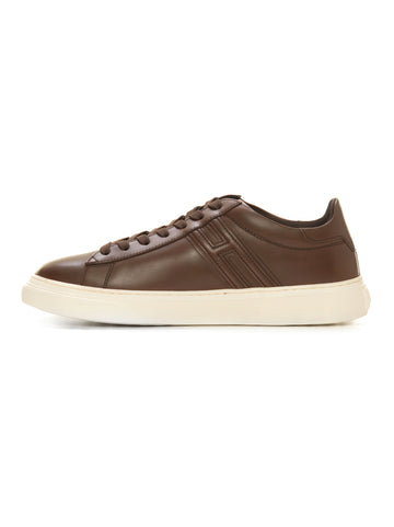 Leather sneakers with laces H365 Brown Hogan Man