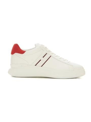 Sneakers alta H580 Bianco-rosso Hogan Uomo
