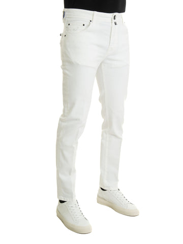 Jacob Cohen x Histores Men's White Denim 5-pocket Jeans