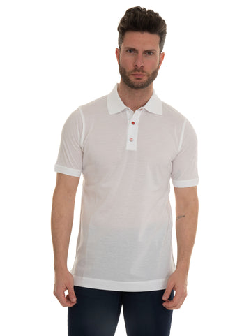 White Kiton Man short sleeve polo shirt
