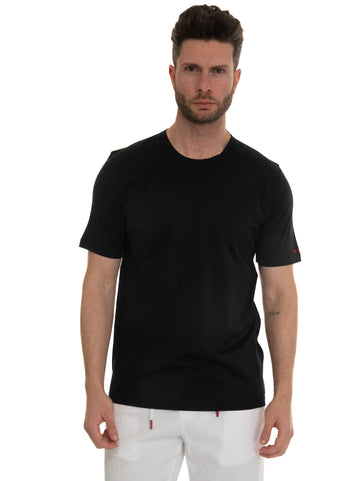 Short sleeve crew-neck t-shirt Black Kiton Man