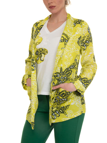 Unlined deconstructed jacket Lime Maria Bellentani Woman
