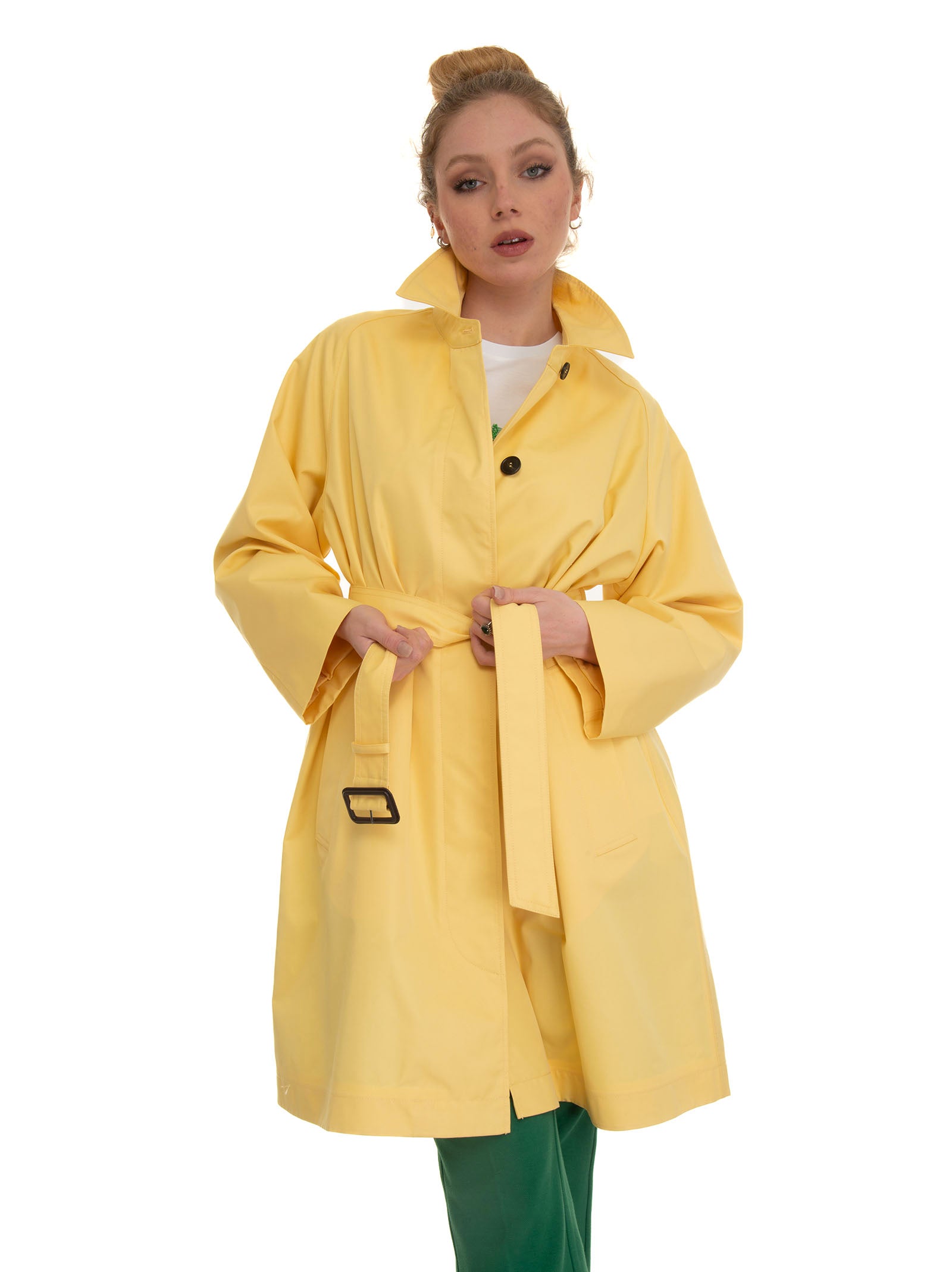 Lembi Yellow Duster Coat Weekend Max Mara Woman Scaglione Ischia