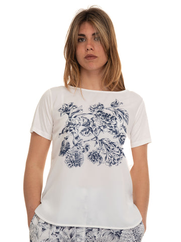 Short sleeve T-shirt Linaiolo White-blue Pennyblack Woman