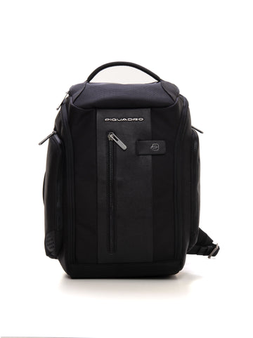 Leather and cordura backpack Black Piquadro Man