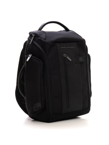 Leather and cordura backpack Black Piquadro Man