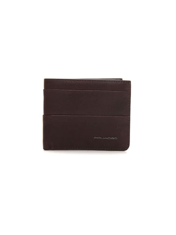 Dark brown leather wallet Piquadro Man