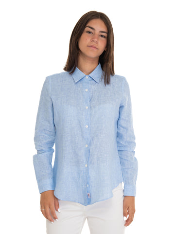 Light blue linen shirt Vincenzo De Lauziers Woman