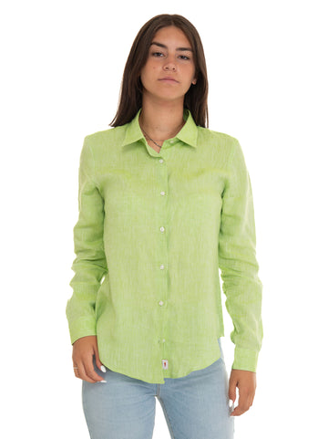 Vincenzo De Lauziers Women's Green Linen Shirt