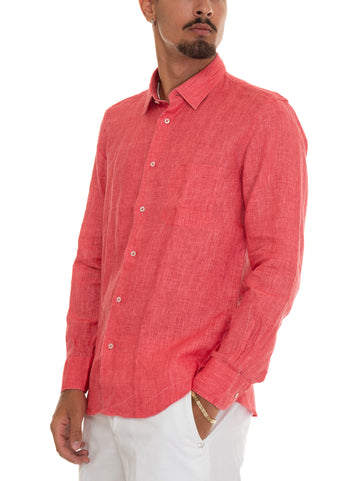 Camicia in lino Rosso Vincenzo De Lauziers Uomo