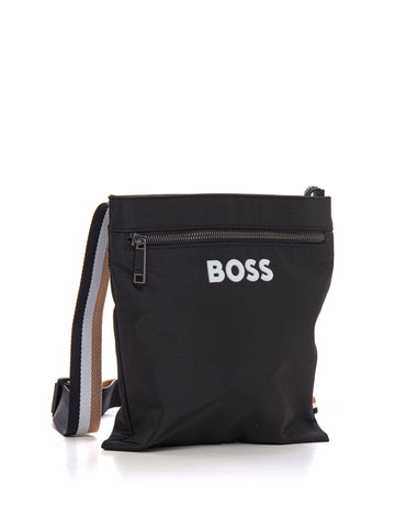 BOSS Men's Black technical fabric bag