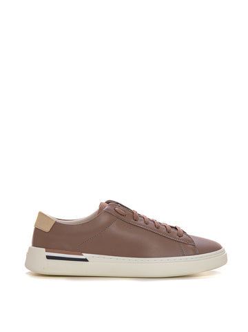Leather sneakers with laces Beige BOSS Men