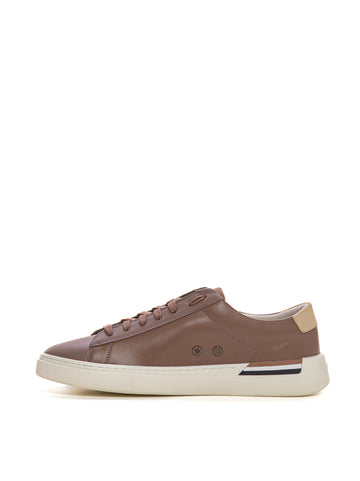 Leather sneakers with laces Beige BOSS Men