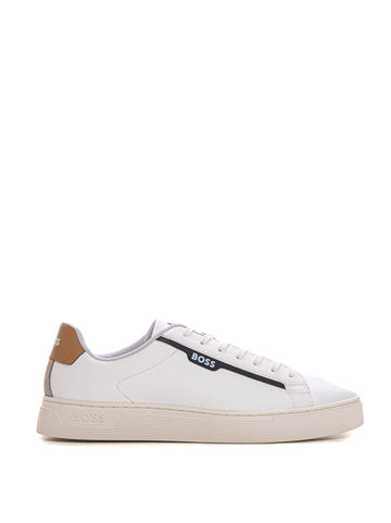 Leather sneakers with laces White BOSS Men