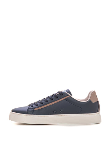 Leather sneakers with laces Blue BOSS Men's