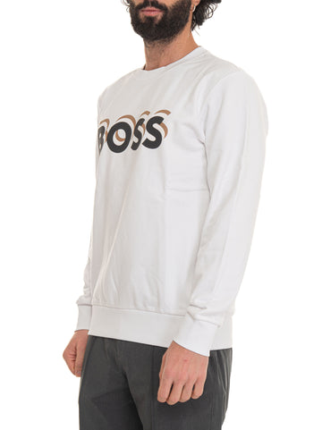 BOSS Men's White Crewneck Sweatshirt