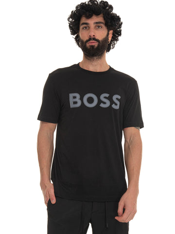 Short-sleeved crew-neck T-shirt Black by BOSS Man