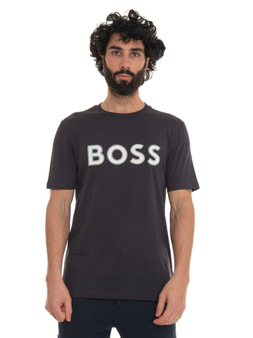 Short-sleeved crew-neck T-shirt Blue by BOSS Man