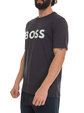 Short-sleeved crew-neck T-shirt Blue by BOSS Man