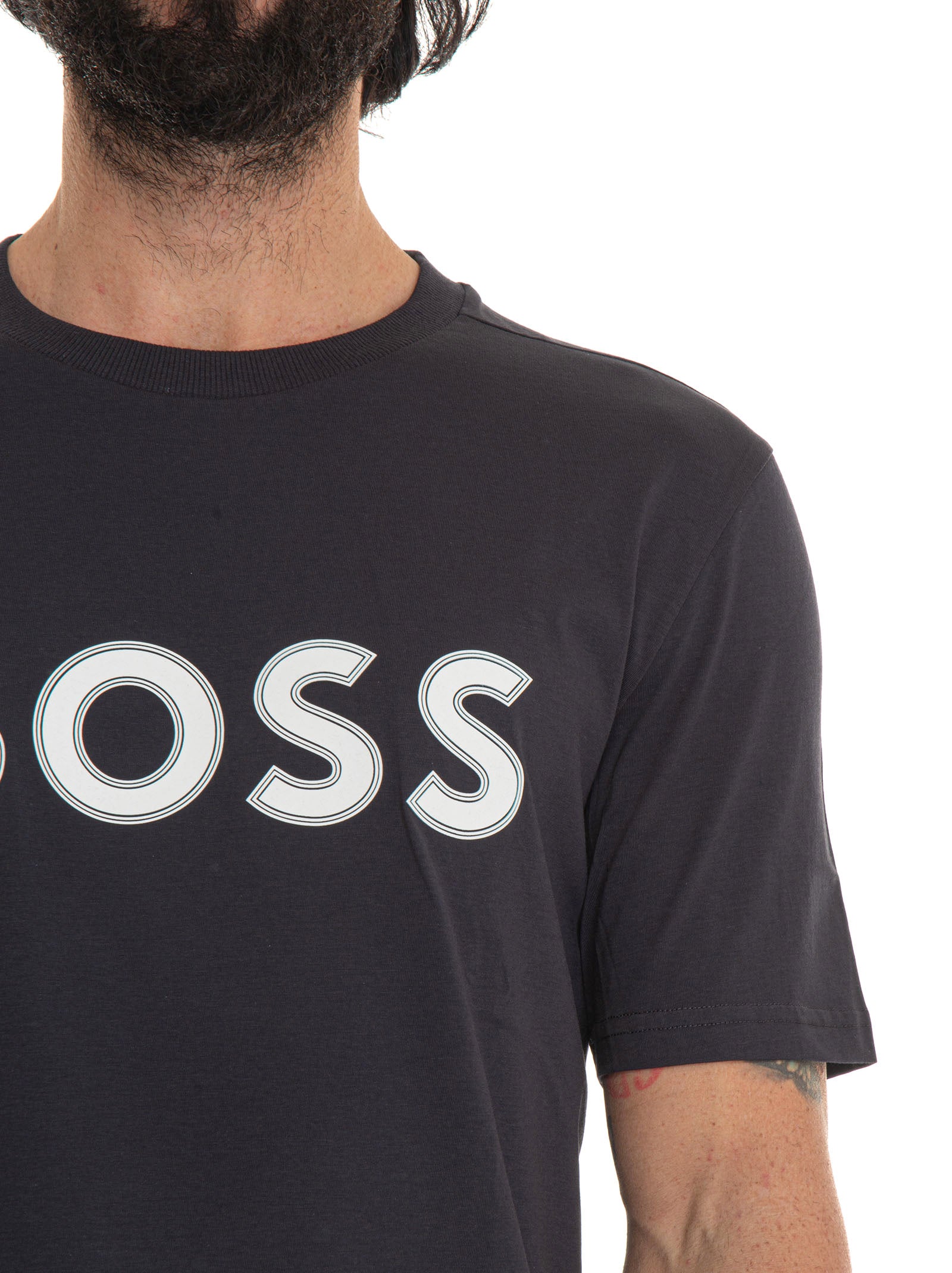 T-shirt girocollo mezza manica TEE1 Blu BOSS Uomo