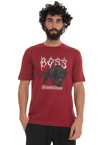 Fuchsia crew-neck t-shirt BOSS Men