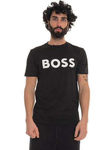 Crew-neck T-shirt Black by BOSS Man