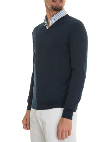 V-neck sweater HRL019 Blue Harmont & Blaine Man