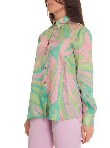 Women's shirt Smorzare Green-pink Pinko Donna