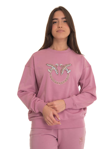 Nelly Pink Crewneck Sweatshirt Pinko Women